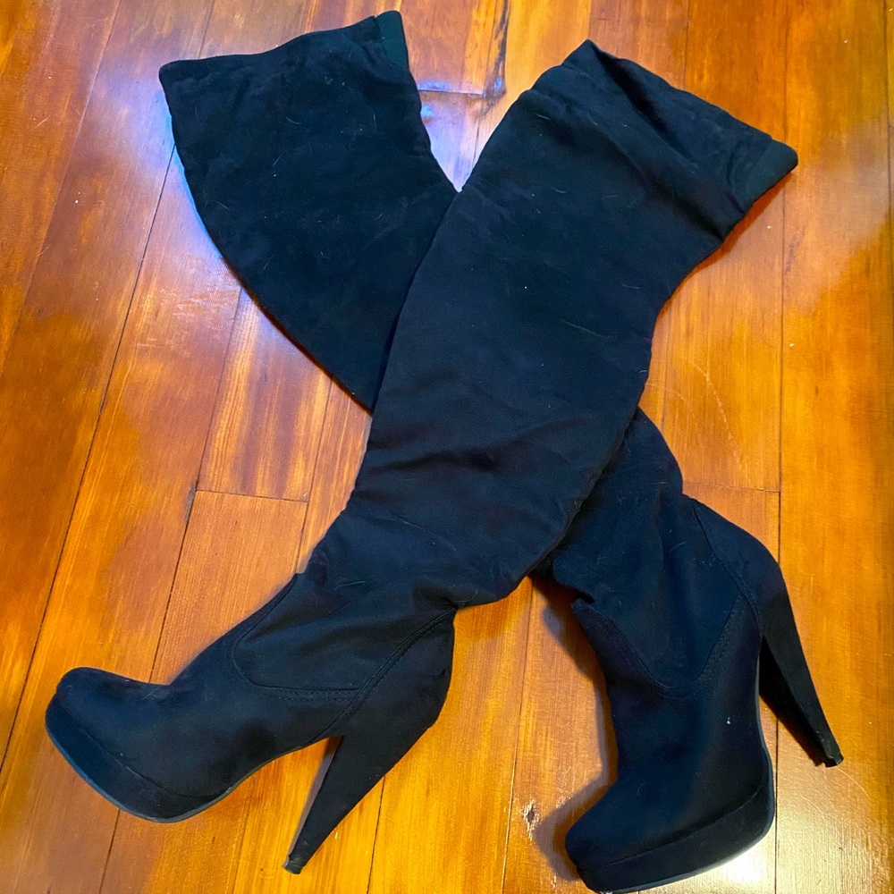 Black over the knee high boots